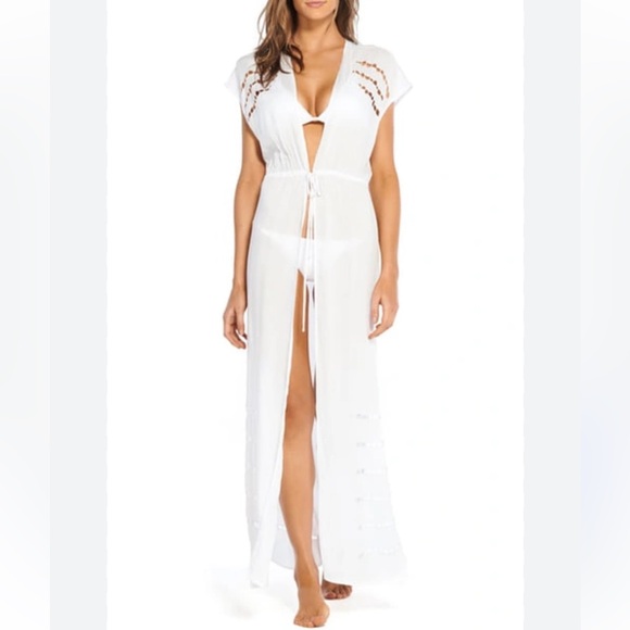 VIX SWIMWEAR Pamela Embroidered Cover-up Dress in White - Picture 2 of 10
